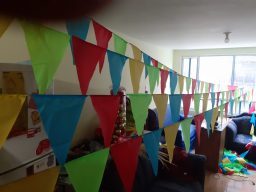 banderines triangulares o festones tipo feria en todos loa colores